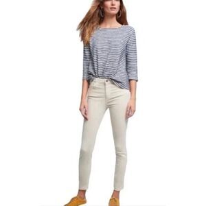 Adriano Goldschmied The Stevie Ankle Slim Straight Ankle Cream Jeans Sz 26